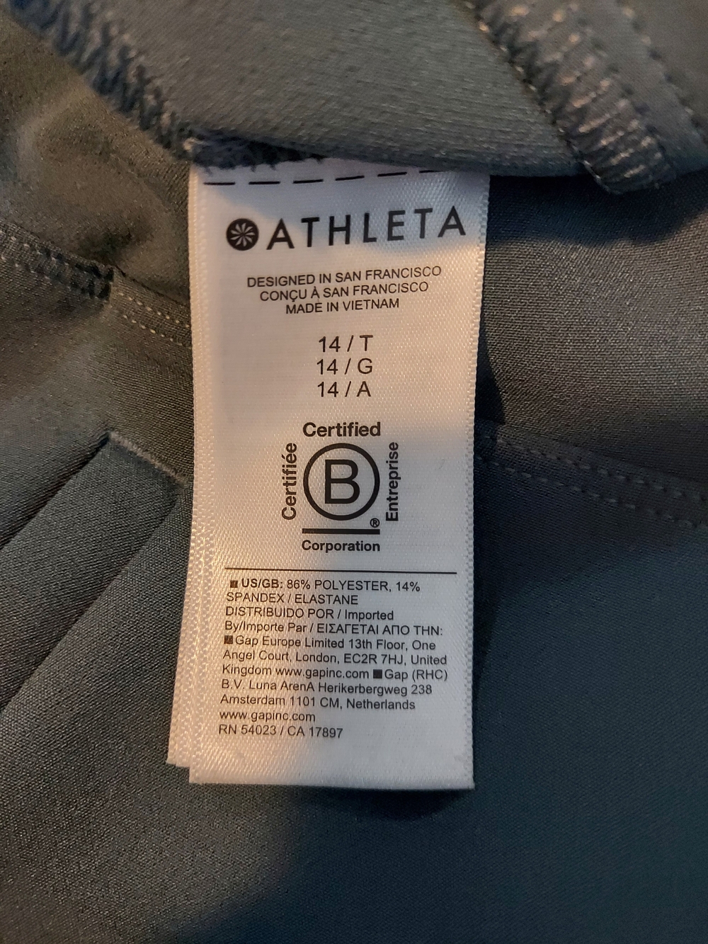 Athleta Endless High Rise Pant Balsam Green Teal Size 14T - Picture 4 of 10